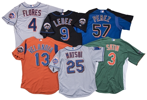 Lot of (6) 2000s New York Mets Game Used Jerseys (MLB Authenticated & Steiner)